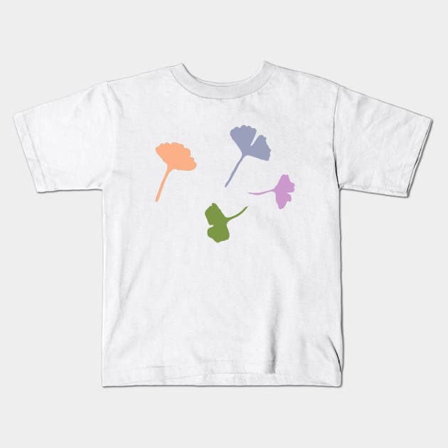 Nice colors of ginkgo biloba leaves Kids T-Shirt by Slownessi